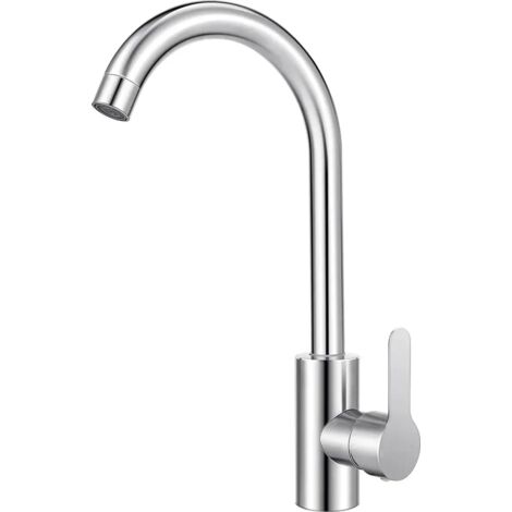Rubinetto da cucina in acciaio inox, miscelatore monocomando a 360°, rubinetto per lavello, valvola a disco ceramico