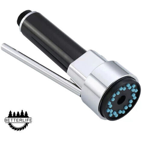 Rubinetto Da Cucina Con Doccetta Estraibile, Testina Di Ricambio In ABS, Due Getti (pioggia E Gorgoglio), Attacco G1/2, Colore Argento - 6