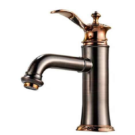 Rubinetto da cucina, rubinetto da bagno, rubinetto in bronzo oliato, rubinetto per lavello in ottone (con acqua calda e fredda). Il rubinetto per lavello è dotato di tubo flessibile per l'acqua calda 