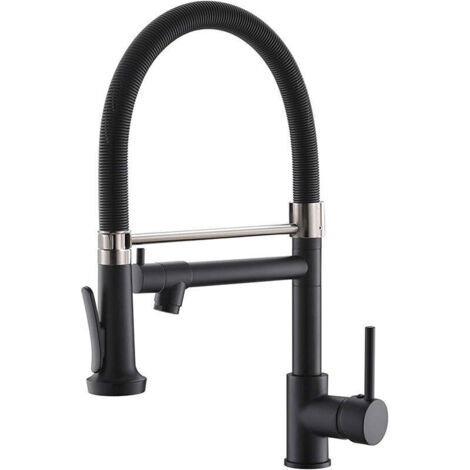 Rubinetto da cucina Rubinetto da cucina con spruzzatore Rubinetto per lavello da cucina Rubinetto da cucina con spruzzatore Nero opaco