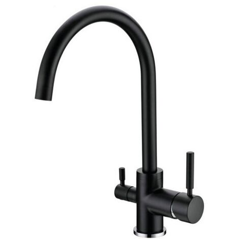 MISCELATORE RUBINETTO CUCINA 3 vie con doccetta estraibile acqua pura alta  nero EUR 60,00 - PicClick IT