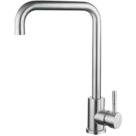 Rubinetto da cucina spazzolato, miscelatore da cucina con maniglia singola, girevole a 360°, rubinetto da cucina caldo e freddo in acciaio inossidabile 304