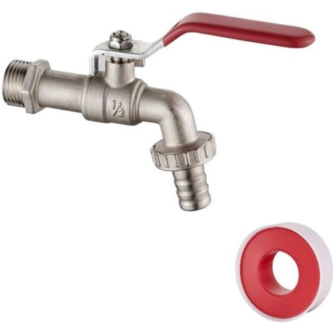 Rubinetto da giardino per esterni da 1/2" - Rubinetto da giardino con adattatore, rubinetto resistente al gelo -10℃, resistenza alle alte temperature 120℃, antiruggine