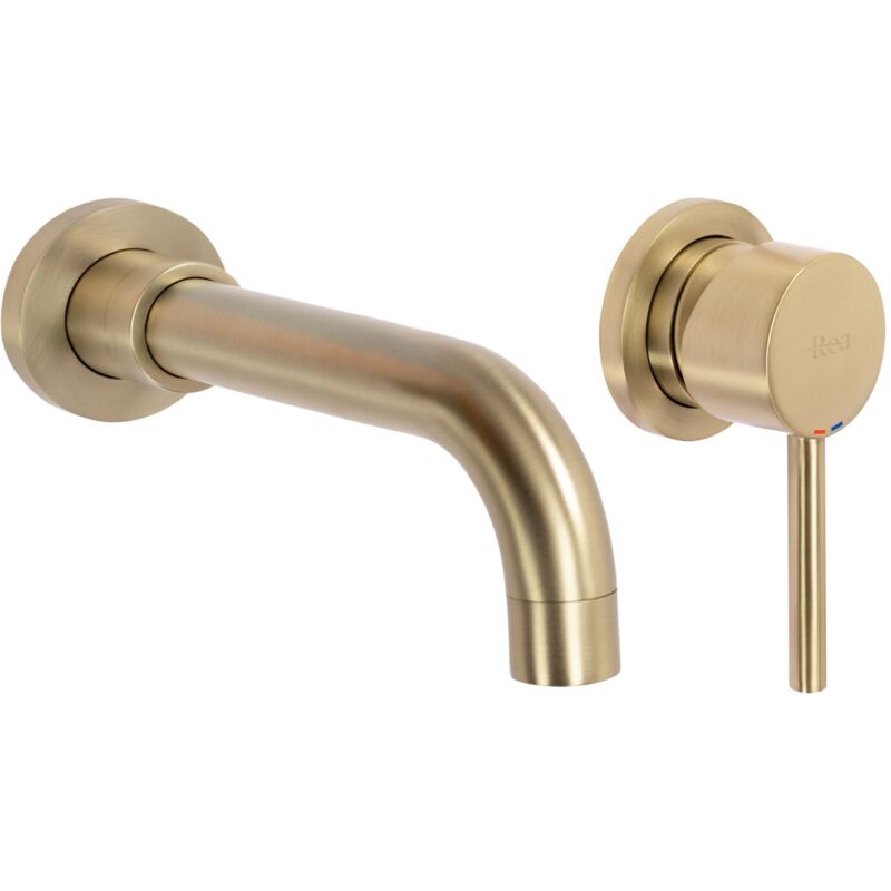 Rea Rubinetto Lavabo Da Incasso Lungo Long Brush Gold Box