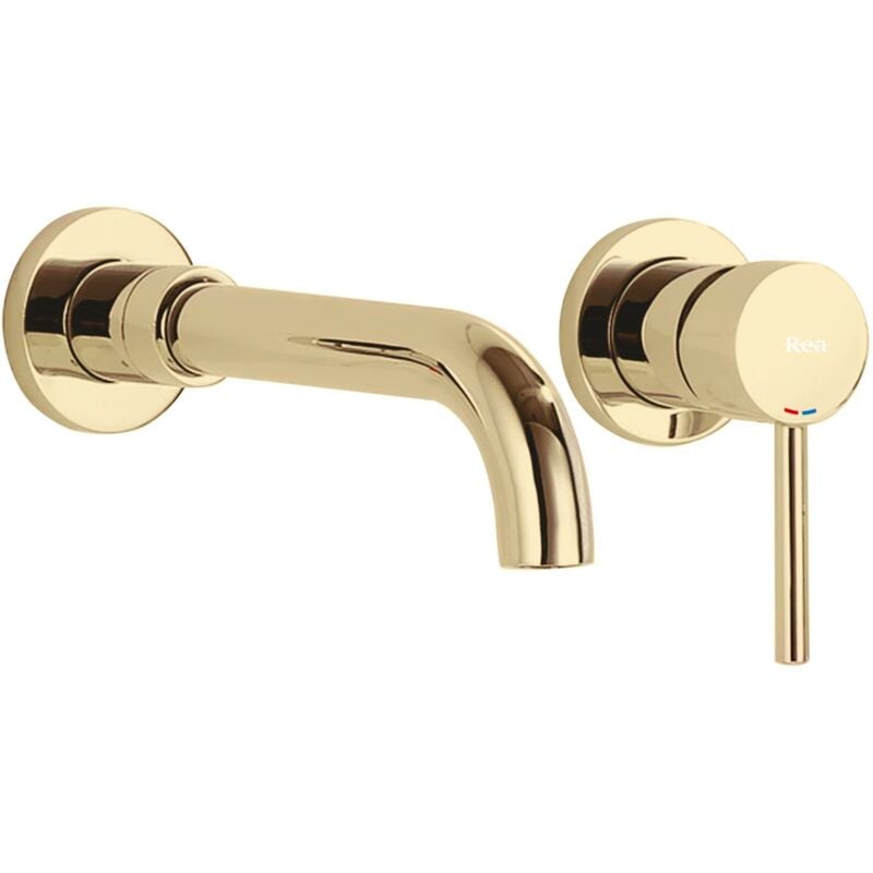 Rubinetto lavabo da incasso REA lungo long gold + box