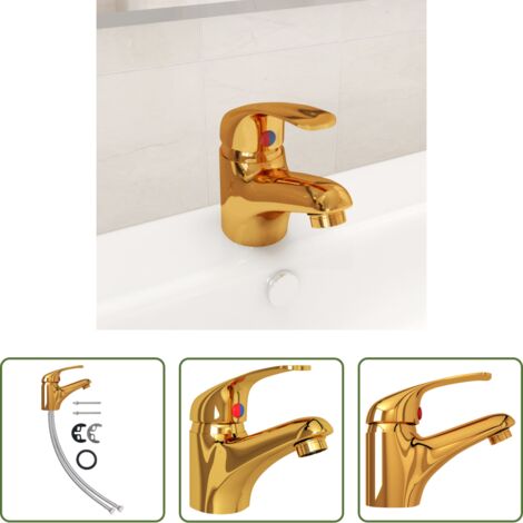 Rubinetto da lavandino - Rubinetto Miscelatore Oro 13x10 cm