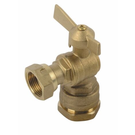 Rubinetto d'arresto prima/dopo contatore a squadra per tubo pe 3/4"