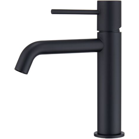 Rubinetto del lavabo monocomando Modello MONZA Beccuccio universale Colore nero finitura opaca [IMEX®]