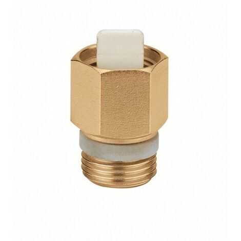 Rubinetto di intercettazione automatico giallo mf d3/8 ptfe caleffi 561300