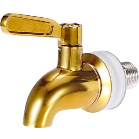 Rubinetto di ricambio per dispenser di bevande in acciaio inox, compatibile con apertura da 16 mm (5/8"), colore oro.