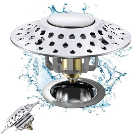Rubinetto di scarico per vasca da bagno standard in ottone, tipo a pressione, accessorio filtro per doccia