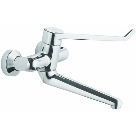 Rubinetto di sicurezza a parete per lavabo CERAPLUS monocomando 280mm leva lucchettabile 230mm Attacchi