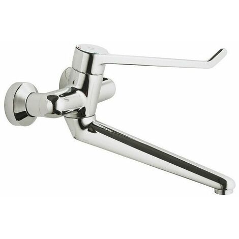 Rubinetto di sicurezza a parete per lavabo CERAPLUS monocomando 330mm leva 230mm n° Attacchi lucchettabili