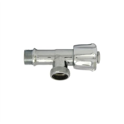 Rubinetto diritto per lavatrice cromato vitone 1/2”×3/4”  Tecom