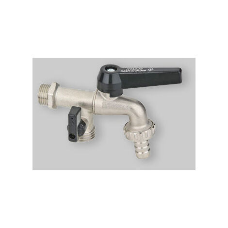 Rubinetto Duplex Con Portagomma Leva Alluminio Bugatti 1/2" X 3/4" Dn 10