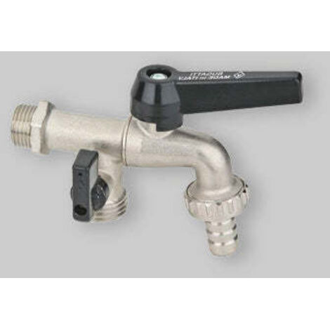 Rubinetto Duplex Con Portagomma Leva Alluminio Bugatti 1/2" X 3/4" Dn 10