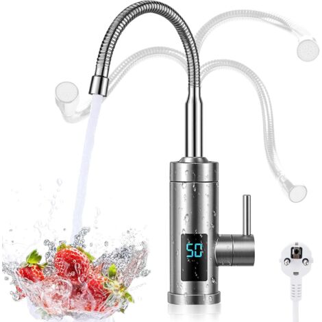 Rubinetto elettrico con scaldabagno istantaneo, 220V 3000W, rubinetto da cucina, scaldabagno intelligente per cucina, giardino, bagno, roulotte, campeggio