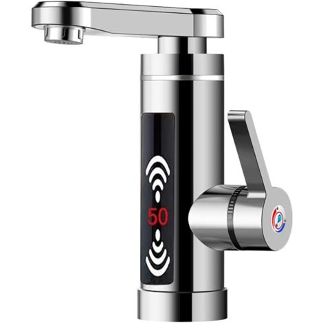 Rubinetto elettrico LED Scaldabagno senza serbatoio-3KW Rubinetto per acqua calda istantanea in acciaio inossidabile Rubinetto per cucina