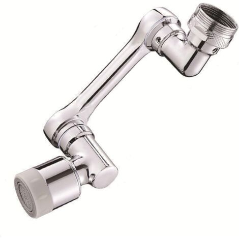 Rubinetto estraibile girevole a 1080° per lavabo con aeratore e spruzzatore anti-schizzo, per lavaggio di mani, capelli e viso, per bagno e cucina, con 2 tipi di getto, arg