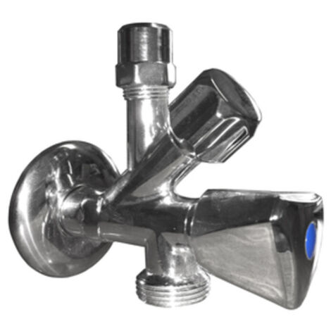 GO PLAST Rubinetto Filtro Doppio Uso Con Attacco Per Lavatrice E Lavastoviglia In Ottone Cromato