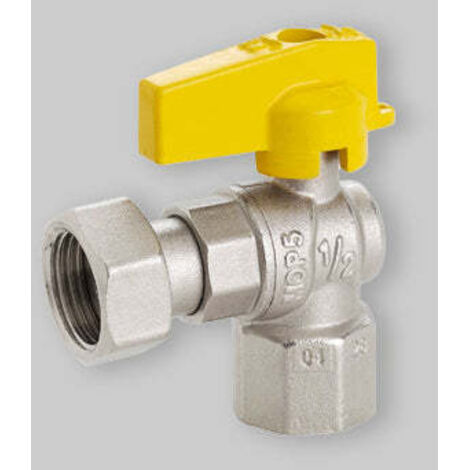 Rubinetto Gas A Sfera A Squadra F/F Con Dado Girevole Fiv 1/2" X 3/4" G