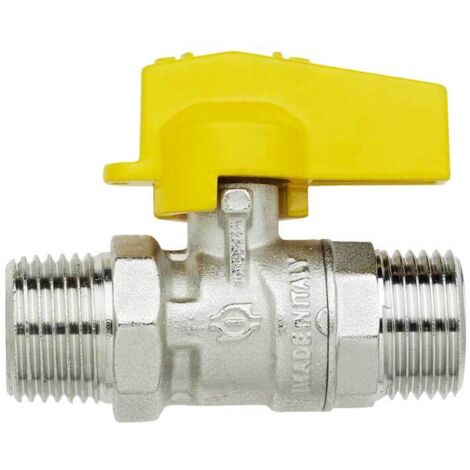 RUBINETTO GAS A SFERA DIRITTO M/M CON LEVA IN ALLUMINIO FIV 1/2"" x 1/2