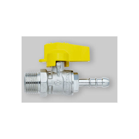 "RUBINETTO GAS A SFERA MASCHIO DIRITTO CON PORTAGOMMA FIV 1/2"""" x Ø14 mm - Metano"