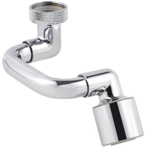 Rubinetto Girevole 1080° per Lavabo Bagno, Aeratore con Adattatore M18.5, Doppia Funzione Rotazione Angolata per Lavello Cucina FM22 Cromato.