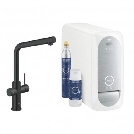 Rubinetto Grohe Blue Home Nero Opaco Bocca L per Filtrazione e Gasatura acqua  31454KS1 Nero Opaco