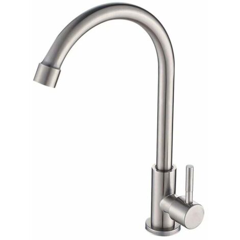 Rubinetto in acciaio inox 304, rubinetto singolo per acqua fredda, rubinetto per cucina e balcone.