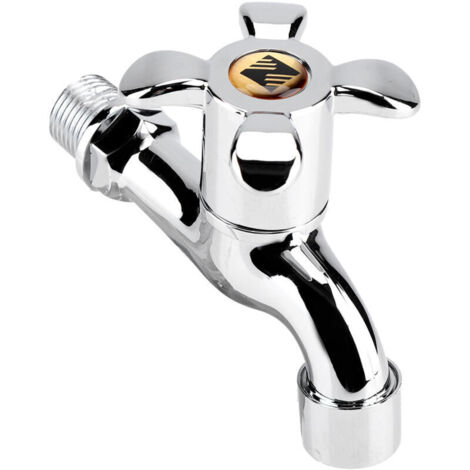 Rubinetto in plastica per lavatrice, lavello e lavabo con beccuccio singolo e 4 maniglie.