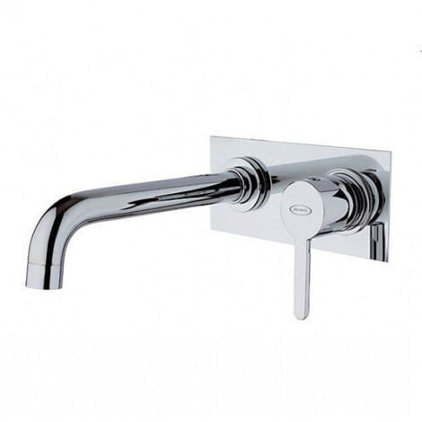 Rubinetto Jacuzzi a incasso con piastra per lavabo serie Sunset senza scarico per piletta click clack 0SU00497JA03 cromato
