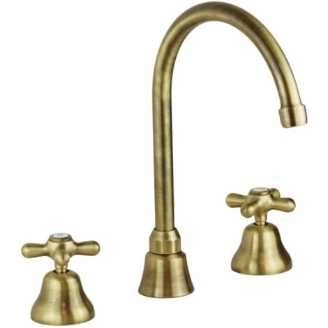 Rubinetto lavabo 3 fori canna alta in colore bronzo Gattoni Calypso 1109350V0  Bronzo - Piletta con salterello 1"1/4