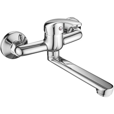 Rubinetto lavabo a parete cromato Kuchinox Pedro con bocca girevole