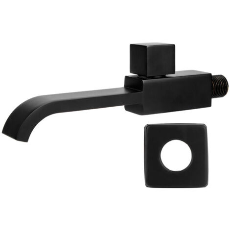 Rubinetto lavabo a parete G1/2, rubinetto acqua fredda, accessori bagno, nero opaco