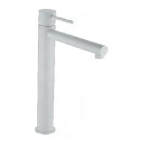 Rubinetto lavabo alto con monocomando  Modello MILOS STICK  Cano alto  Colore bianco finitura opaca [IMEX®]