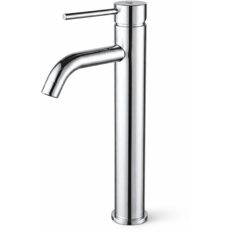 Rubinetto lavabo alto da appoggio miscelatore bagno cromato VERTI