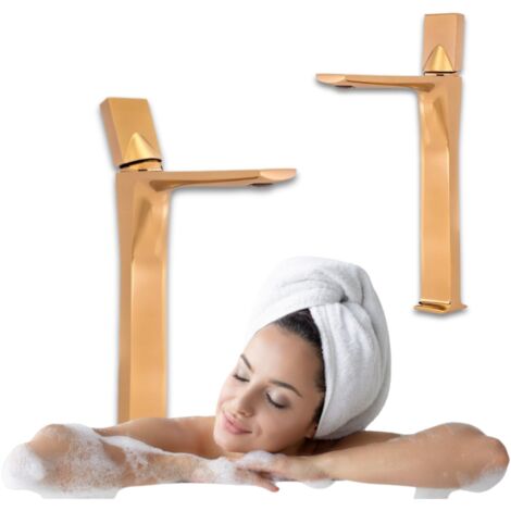 RUBINETTO LAVABO ALTO DORATO SEM-1139G