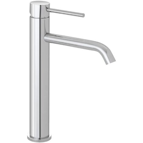 Rubinetto lavabo alto in acciaio inox con scarico click clack Nuego