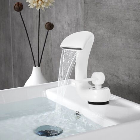 Rubinetto lavabo bianco, rubinetto lavabo monocomando miscelatore, rubinetto bagno