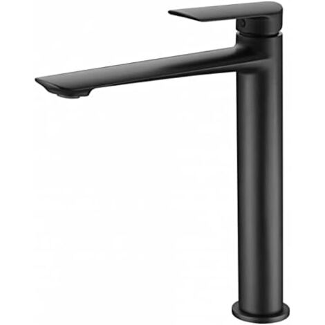 Rubinetto lavabo bocca alta - Miscelatore monocomando bagno - Rubinetto alto per lavelli Colore Nero opaco BDG040-3NG