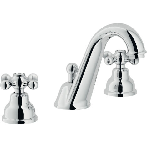 Rubinetto Lavabo con 3 fori Nobili serie Grazia Finitura Cromo GRC5011/1CR