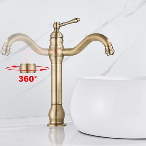 Rubinetto Lavabo e Bidet Bagno Anticato Miscelatore Bagno Vintage Monocomando in Ceramica Floreale per Lavandino da Bagno