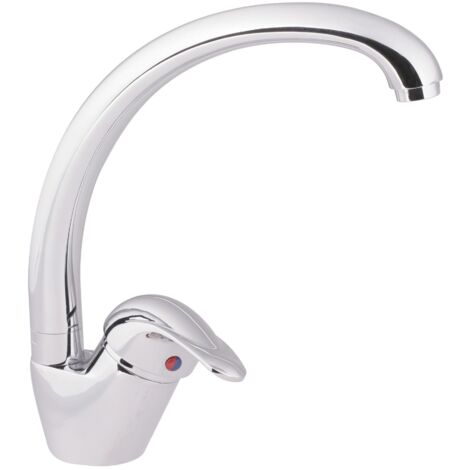 rubinetto lavabo miscelatore monocomando cromato serie Sfera canna alta