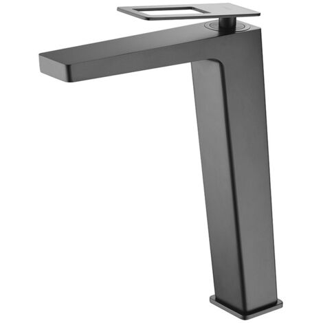 Rubinetto lavabo monocomando con bocca alta - Rubinetti lavabo alti - Rubinetti bagno nero opaco