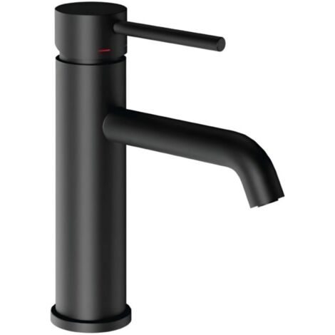 Rubinetto lavabo monocomando jazz ottone montaggio rapido nero opaco e piletta