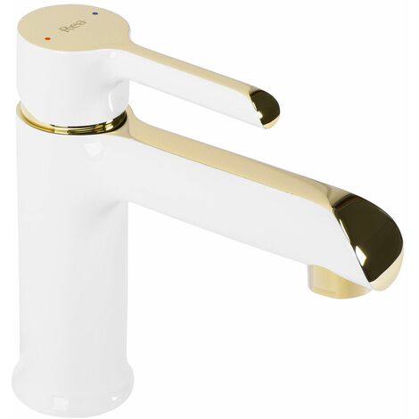 RUBINETTO LAVABO REA MELIA WHITE GOLD LOW