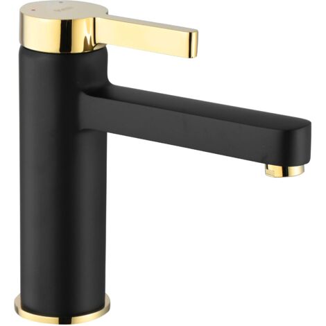 RUBINETTO LAVABO REA POLO BLACK GOLD LOW