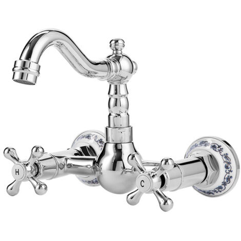RUBINETTO LAVABO RETRO DA PARETE S-1153 CROMATO
