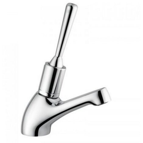 RUBINETTO LAVABO TEMPORIZZATO CON LEVA ANTISVITAMENTO Cromo